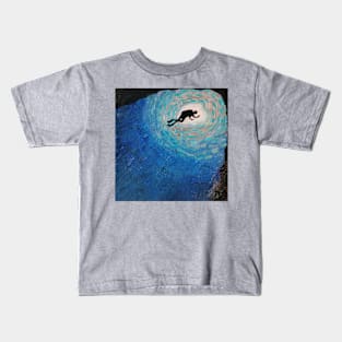 Diver Headed Towards The Ocean Surface Kids T-Shirt